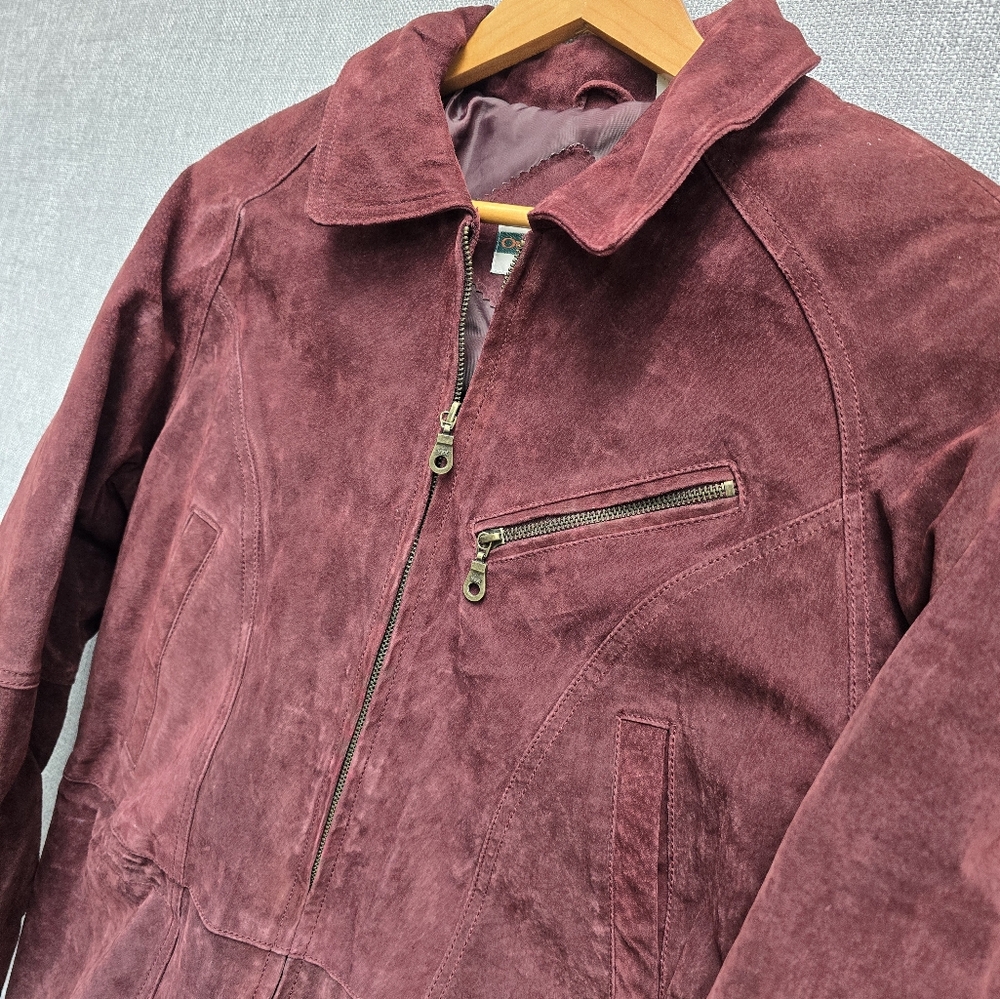 Outbrook Leather Jacket Wine/Plum Color Womens Sz L